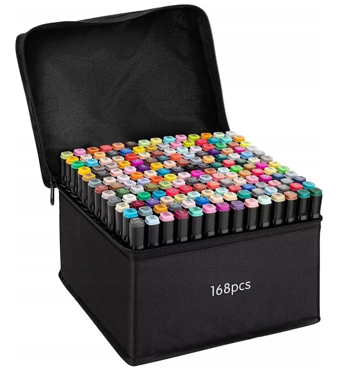 Miniatura 3 de Marcadores Plumones Doble Punta 168 Pcs